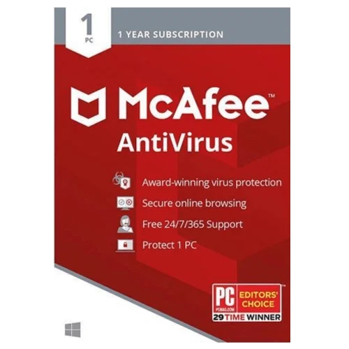 McAfee AntiVirus — 3 PCs, 1 Year — product image from NextGenTeky